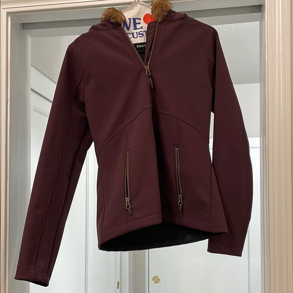 Marmot Women's Burgundy Jacket with Faux Fur Trim